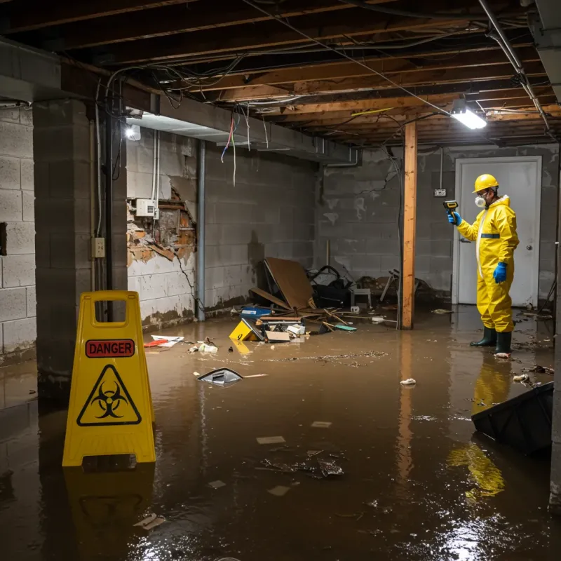 Flooded Basement Electrical Hazard in Granite Falls, NC Property